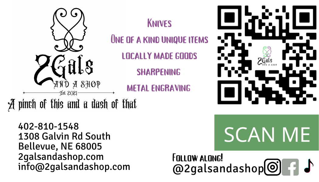 🛍️ 2 Gals and a Shop – Knife Sharpening, Engraving & Unique Finds in Bellevue, NE