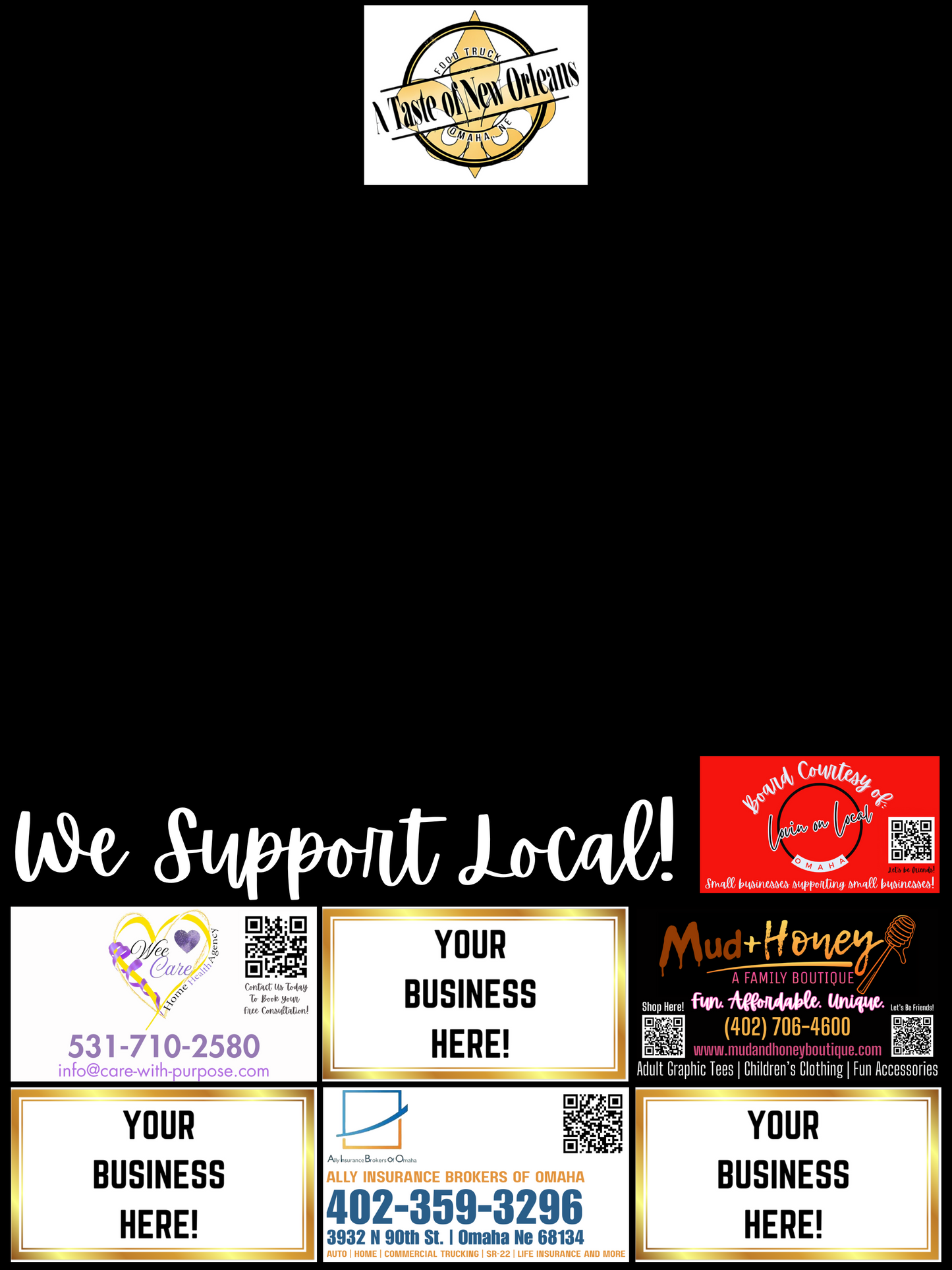 Support Local Board Ad Space- A Taste of New Orleans