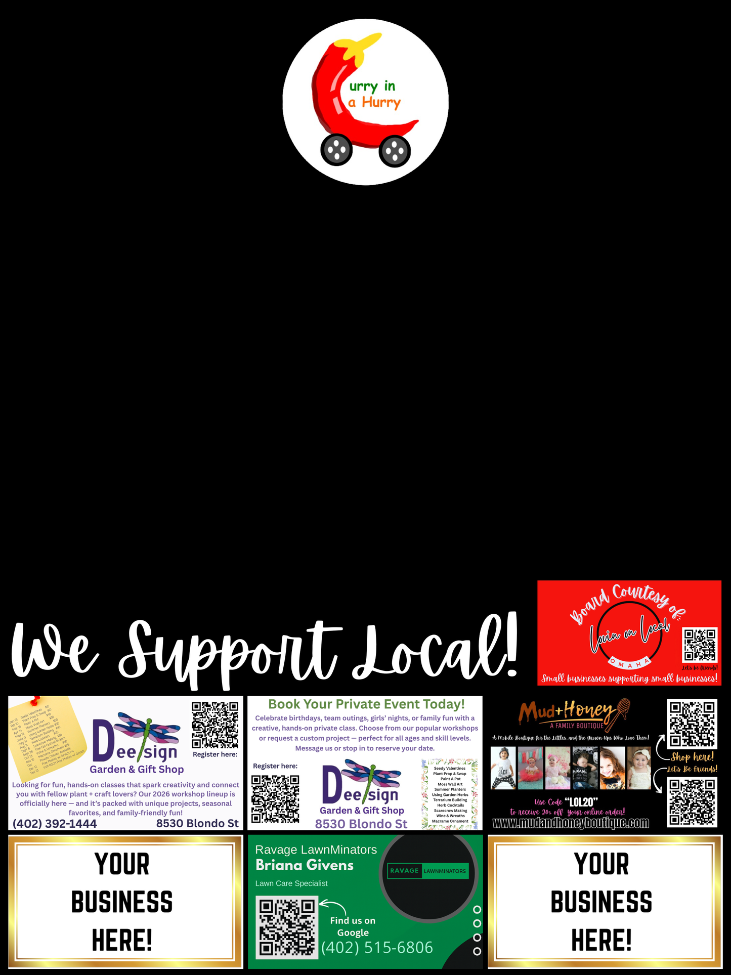 Support Local Board Ad Space- Curry in a Hurry