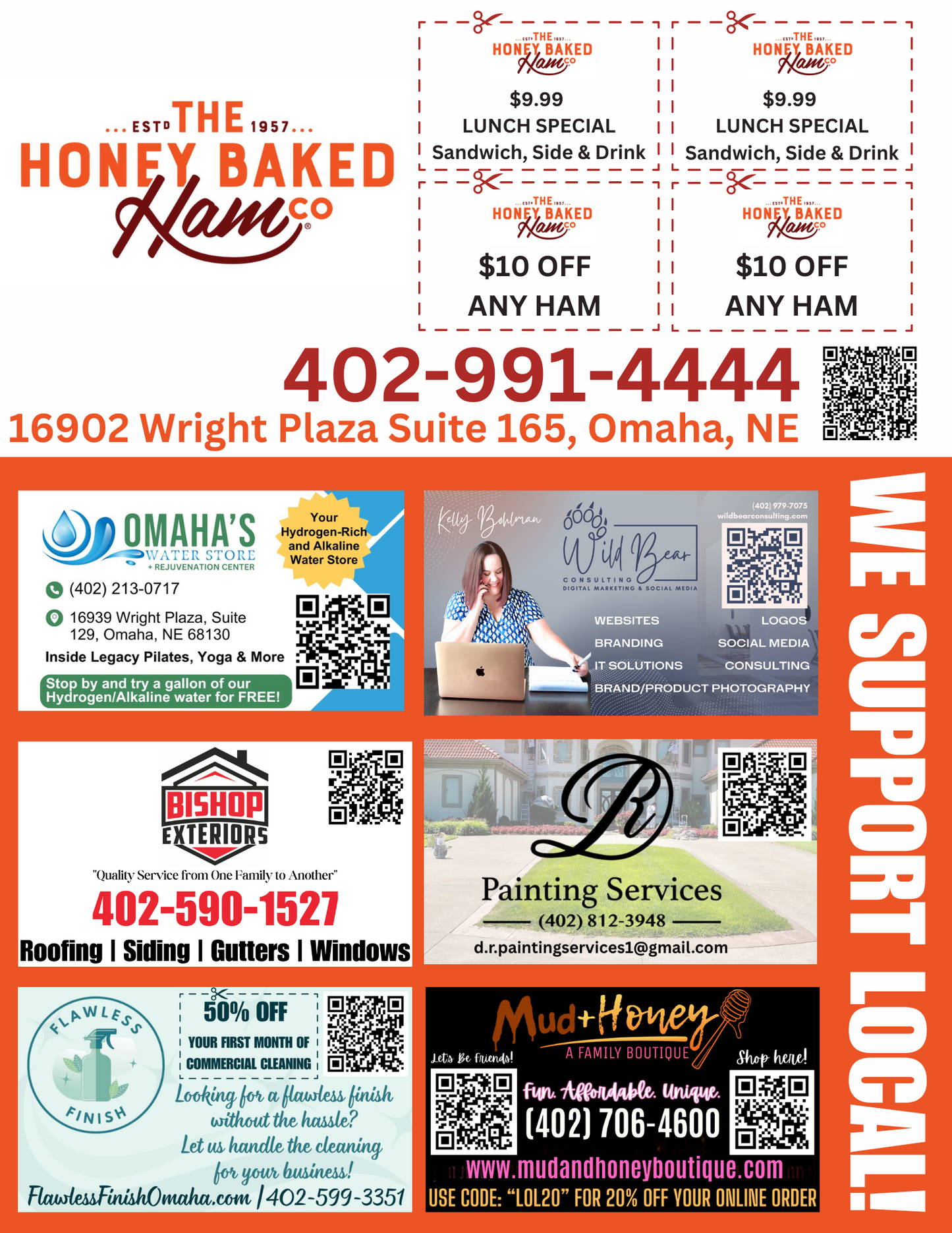 Support Local Flyer Ad Space- The Honey Baked Ham Company