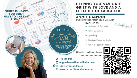 Butterflies + Halos | Grief Coaching, Speaking & Healing Products | Angie Hanson | Omaha, NE