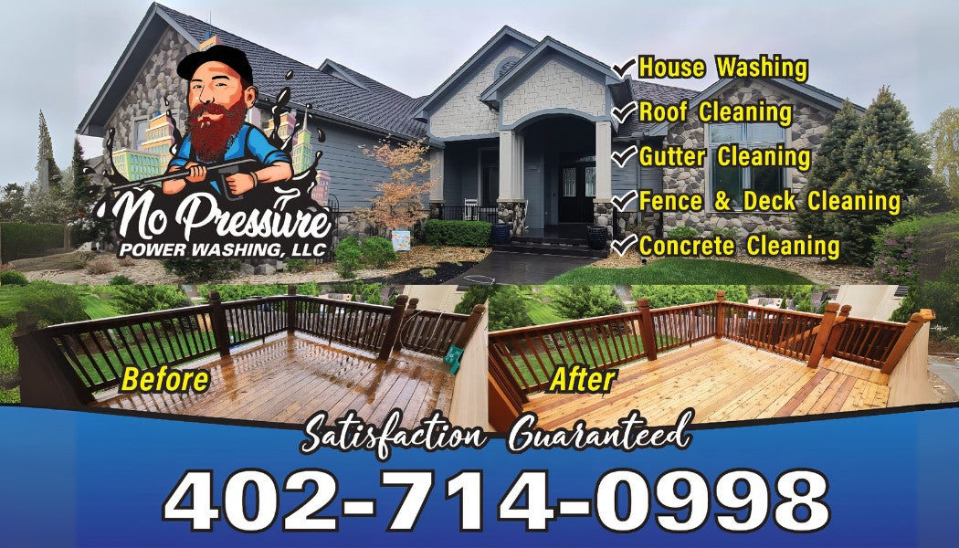 No Pressure Power Washing – Omaha House Washing, Roof Cleaning & Exterior Restoration