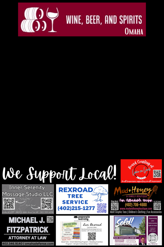 Support Local Board Ad Space- Wine Beer and Spirits Omaha