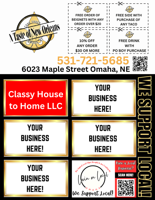 Support Local Flyer Ad Space- A Taste of New Orleans