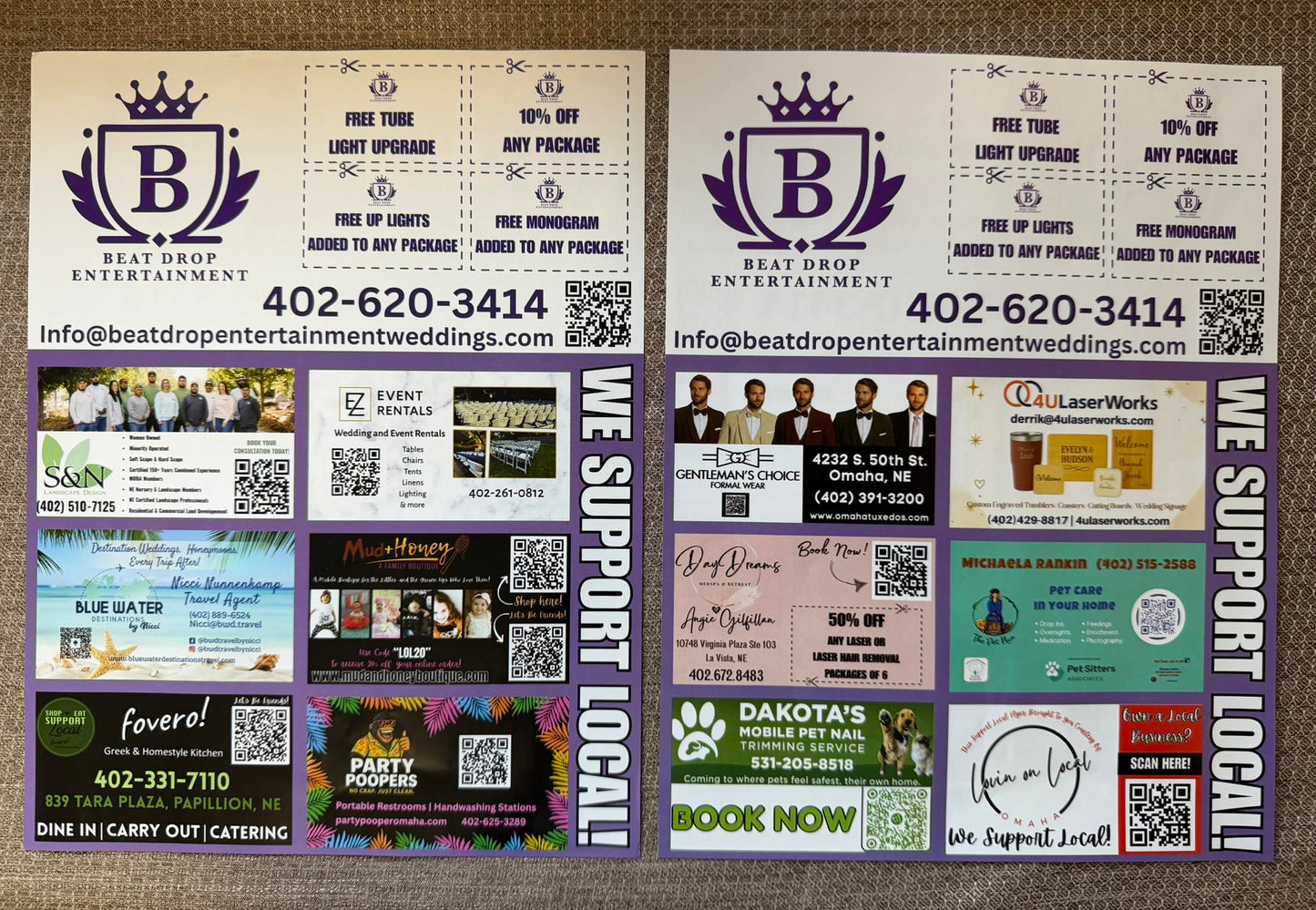 Beat Drop Entertainment Support Local Coupon Flyers
