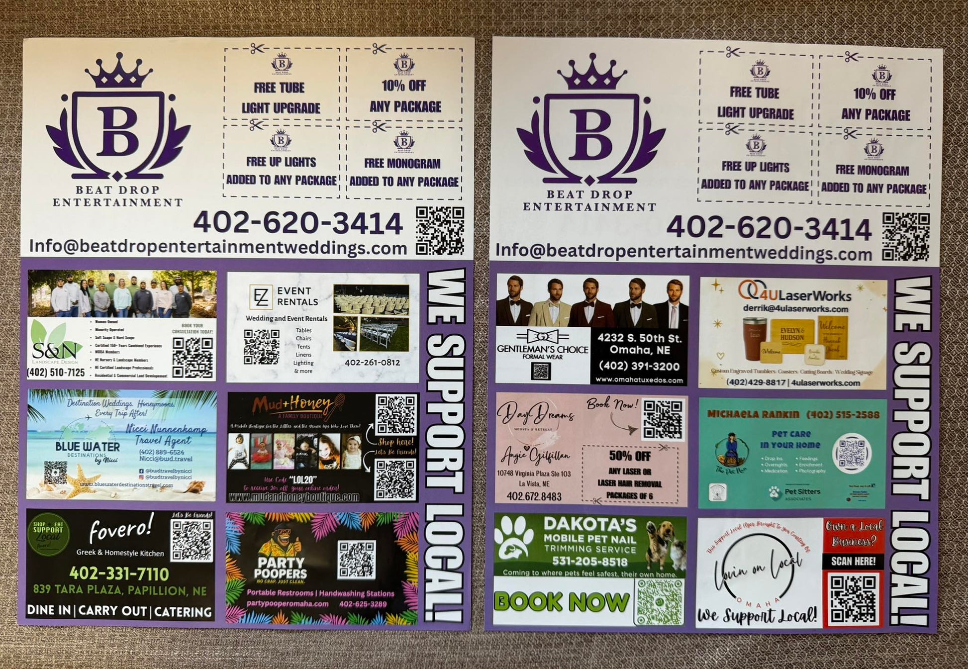 Beat Drop Entertainment Support Local Coupon Flyers