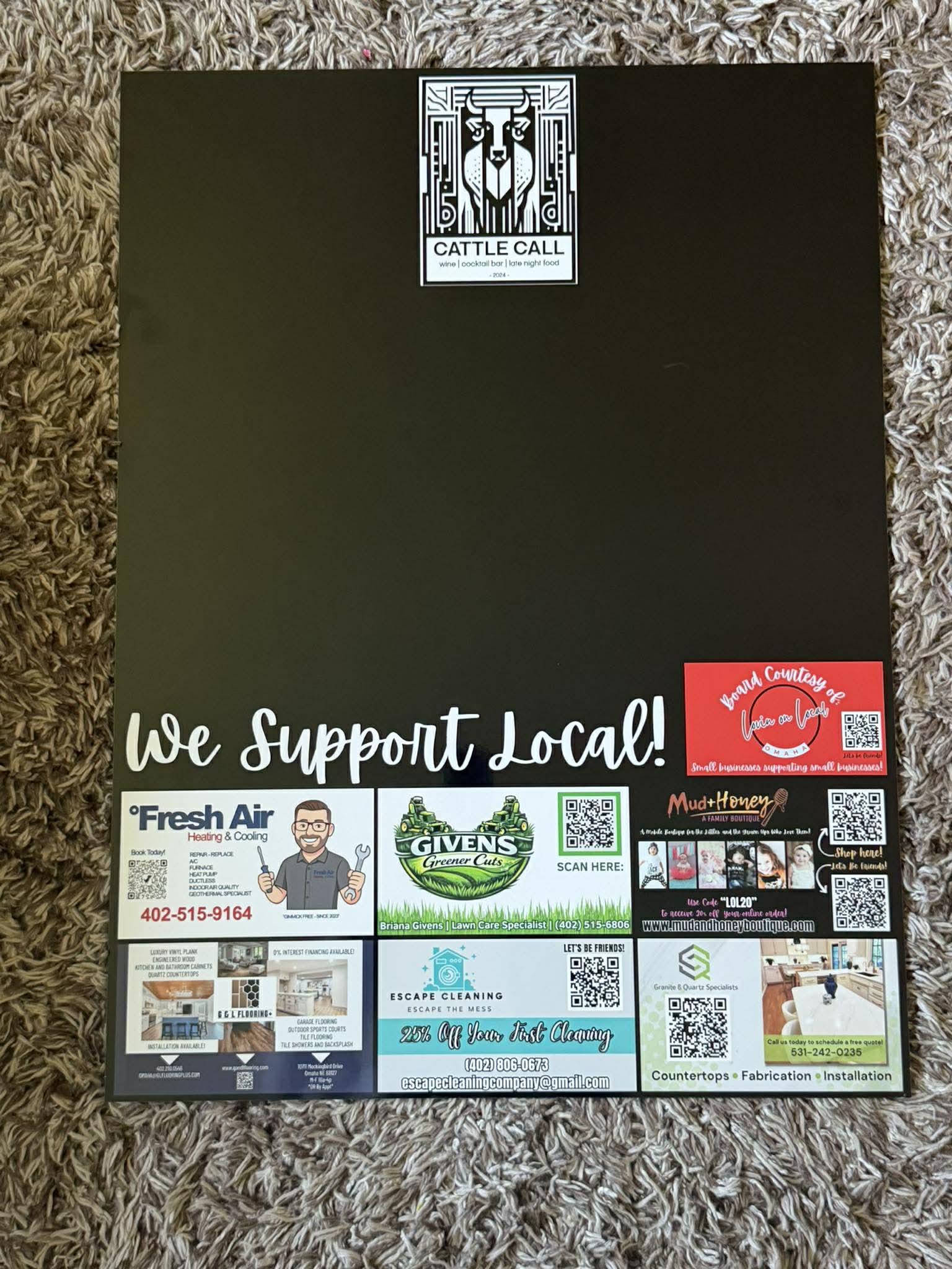 Cattle Call Support Local Board – Lovin on Local
