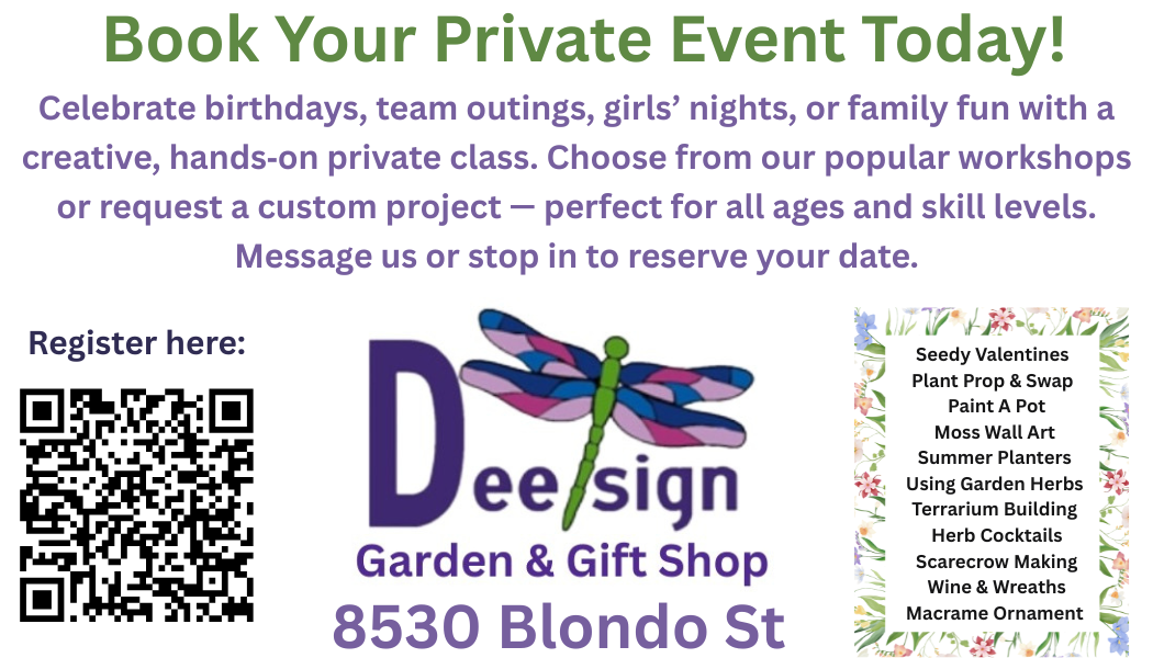 Dee-sign Garden & Gift Shop – Omaha Creative Workshops & Private Events | Hands‑On Classes for All Ages