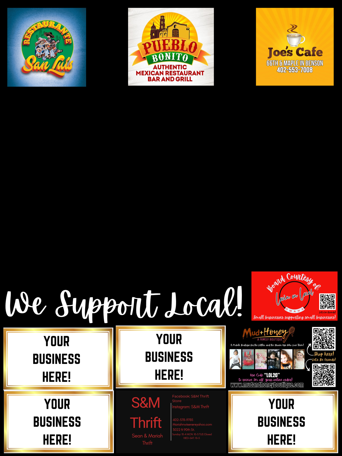Support Local Board Ad Space – El Pueblo Bonito Mexican Restaurant