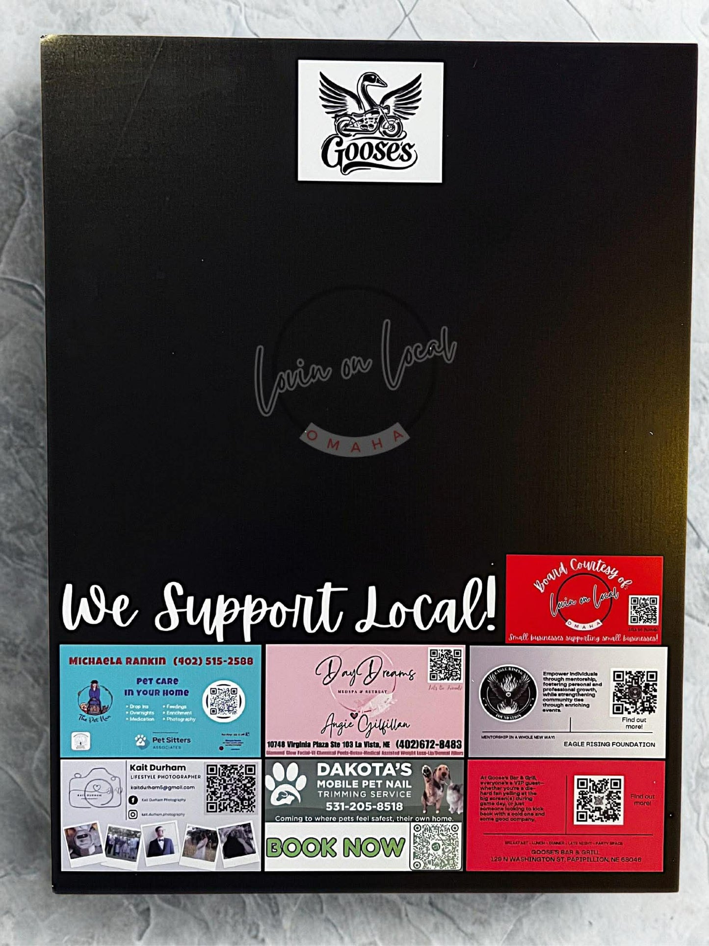 Goose's Bar & Grill Support Local Boards