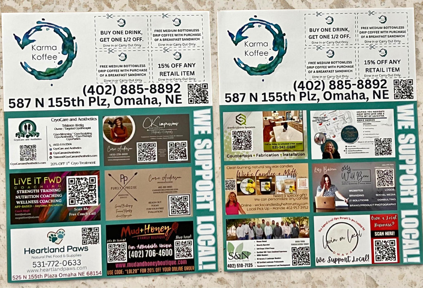 Karma Koffee Support Local Flyers