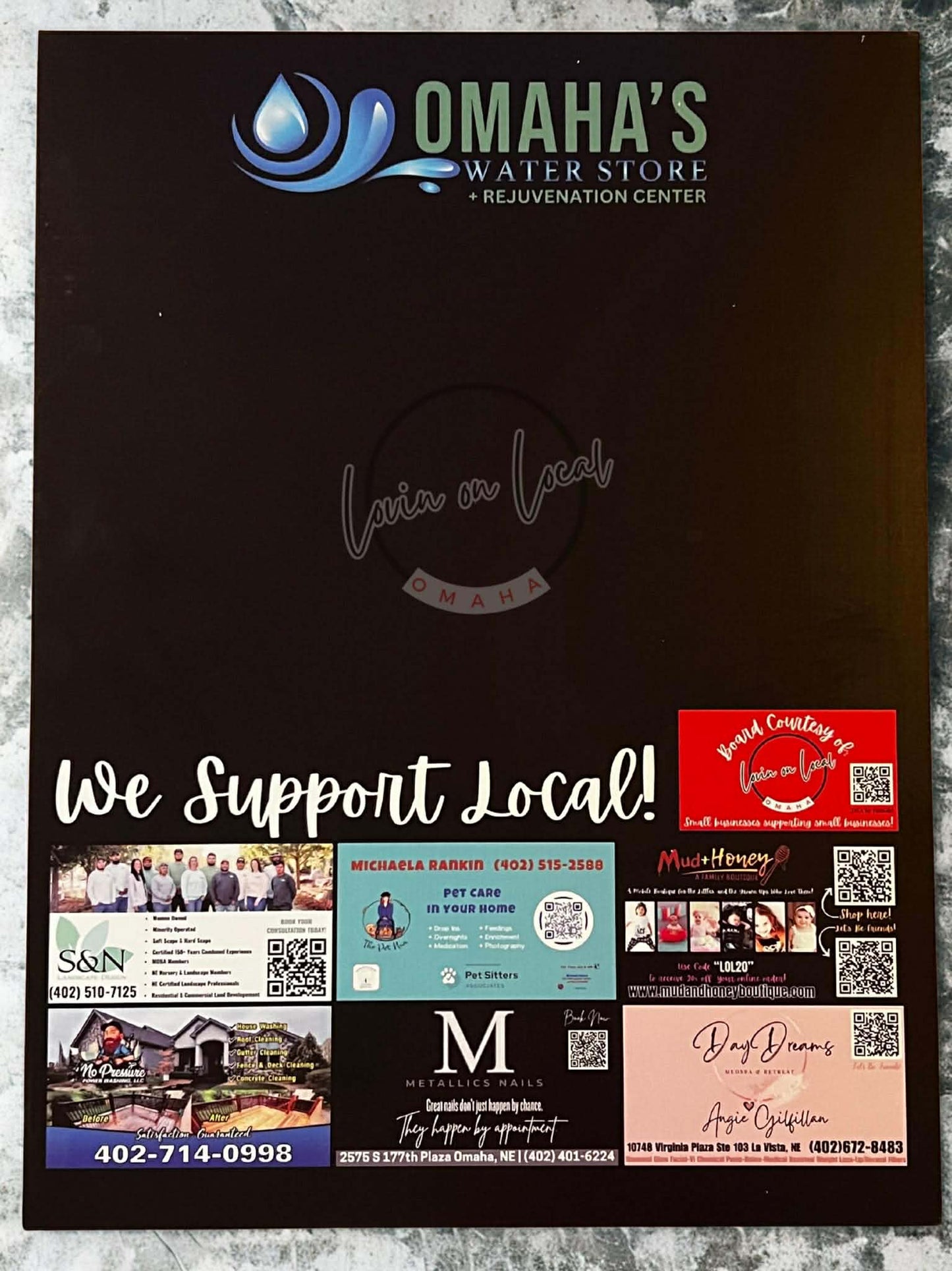 Omaha's Water Store Support Local Board