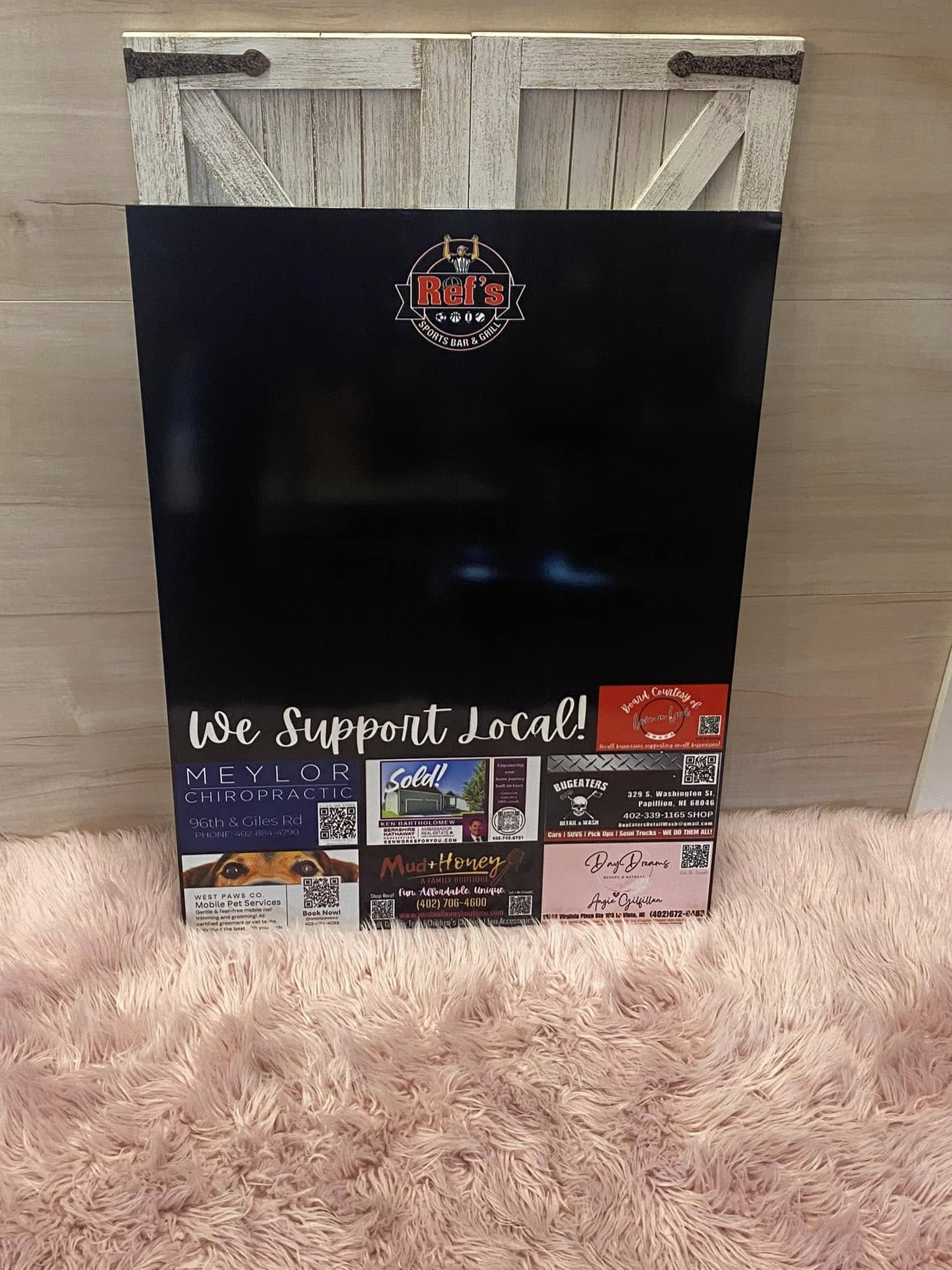 Ref's Sports Bar & Grill Support Local Boards