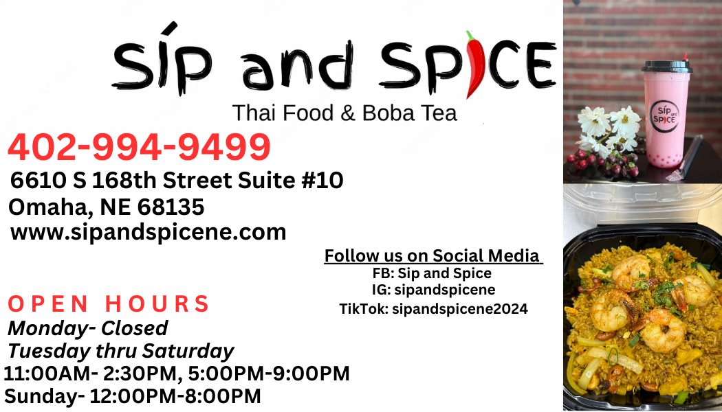 Sip and Spice – Omaha, NE Authentic Thai Food & Boba Tea in West Omaha
