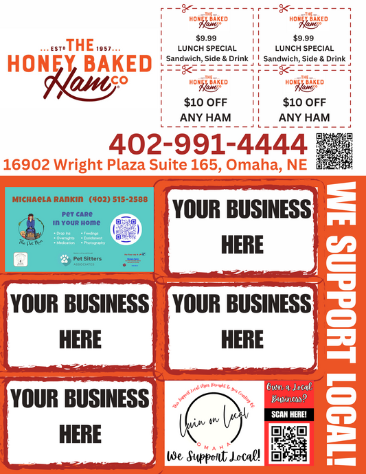 Support Local Flyer Ad Space- The Honey Baked Ham Company